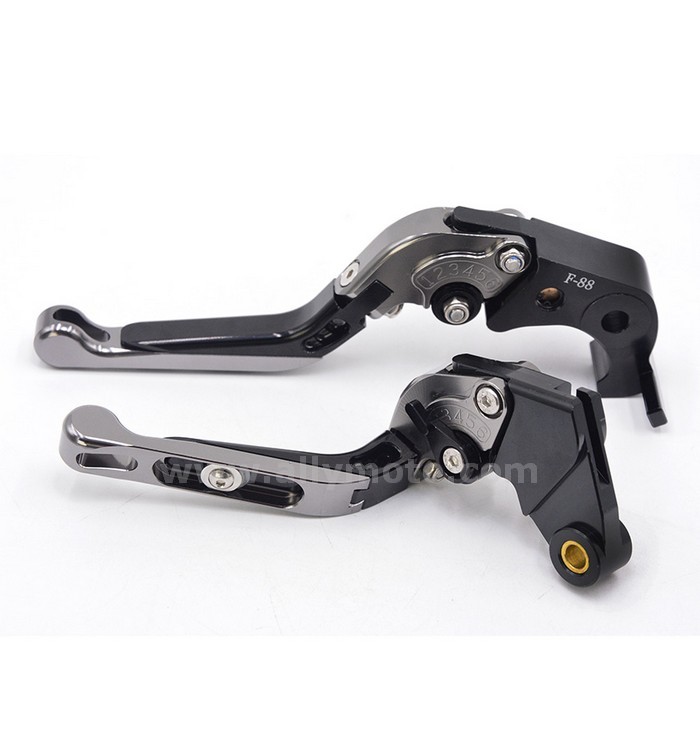 006 Titanium Motorcycle CNC Adjustable Folding Extending Brake Clutch Levers Black For Honda CBR650F CB650F 2014 2015-3